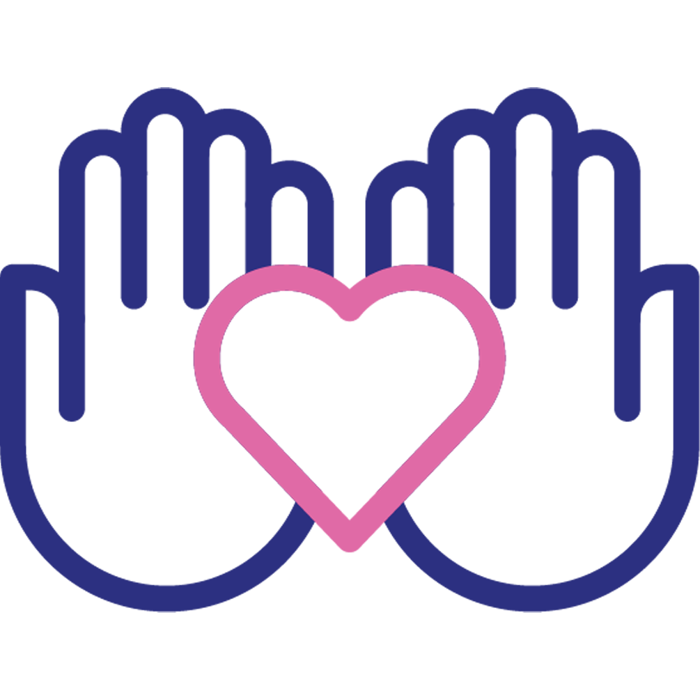 exceptional customer service - hands holding a heart care icon
